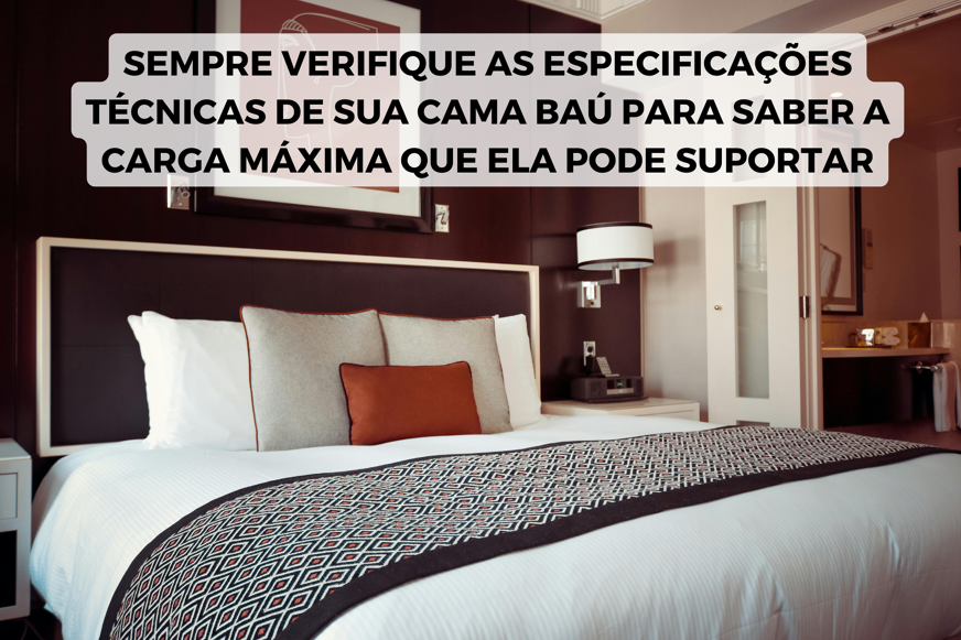 cama baú especificações peso